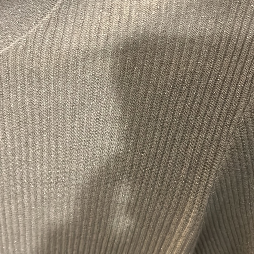 ModCloth Silver Ribbed Mock Neck NWT - Picture 2 of 6